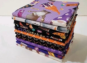 Quilting Cotton Fabric Bundle, Halloween Party Gnomes 11- 1/2-yd prints, 5.5 yd  - Picture 1 of 5