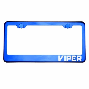 Blue Chrome License Plate FVIPERe VIPER Laser Etched Metal Screw Cap - Picture 1 of 8