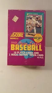 1991 SCORE Major League Baseball empty wax box ft Roger Clemens - Picture 1 of 5