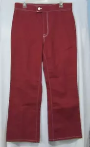 BLDWN Red Velvet Piper Pants Denim Jeans ~ Women's 31 ~ Wide Leg - Picture 1 of 12