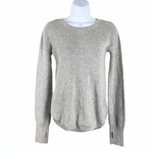 Ivivva Sweater Cotton Gray Knit Girl's Size 14 Flawed - Picture 1 of 7