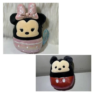 Squishmallow Disney Minnie and Mickey Mouse Mini Plush Stuffed Toy Approx 6” - Picture 1 of 8