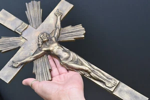 ⭐ antique religious cross ,crucifix bronze ⭐ - Picture 1 of 8