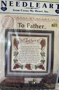 To Father Cross My Heart Poem Family Cross Stitch Pattern CSL-46 - Picture 1 of 4