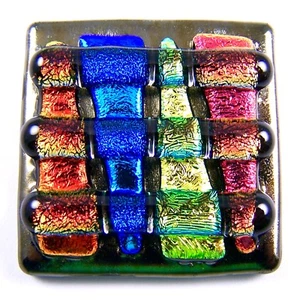 DICHROIC Glass Cabinet Knob Drawer Pulls Black Rainbow Triangle Bathroom Kitchen - Picture 1 of 12