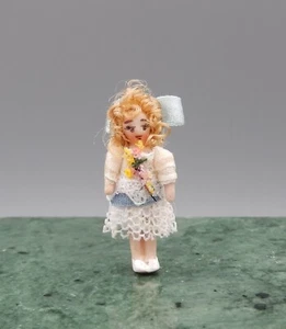 OOAK Ethel Hicks bambola giocattolo vittoriana casa delle bambole artigianale miniatura 1:12 - Foto 1 di 6