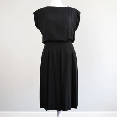 Vestido R&K ORIGINALS Vintage Años 50 Secretaria Negro Mangas Gorra Para Mujer Talla 4-6 Foto 1 de 4