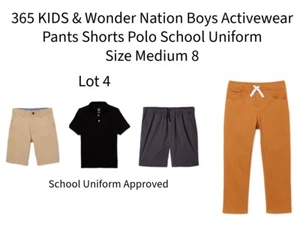 365 KIDS & Wonder Nation Boys Activewear Pants Shorts Polo School Uniform Sz M 8 - Picture 1 of 12