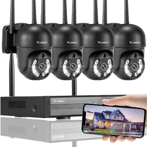 Sistema di telecamere di sicurezza wireless domestica con telecamera a circuito chiuso a cupola inclinabile per pannello - Foto 1 di 15