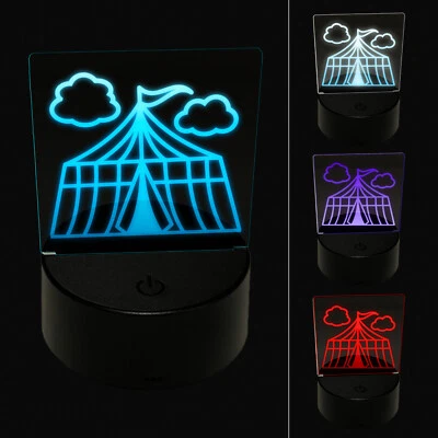 Circus Carnival Tent 3D Illusion LED Night Light Sign Nightstand Desk Lamp - Image 1 of 4