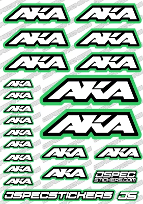 AKA RC BUGGY TYRES STICKER DECAL SHEET A5 1/8 TRUGGY CUSTOM OFF ROAD RIM TEAL - Image 1 of 4