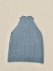 MNG by Mango Sky Blue Knitted Sleeveless Halter Blouse Top Size XS / NWOT