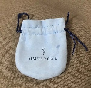 Temple St Clair Light Blue Jewelry Storage Pouch Bag small "as found" - Picture 1 of 2