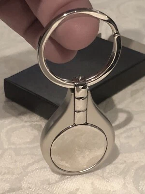 NEW IN BOX STAINLESS STEEL SATIN MATTE & POLISHED TEARDROP FINE LUXURY KEYCHAIN - Image 1 of 3