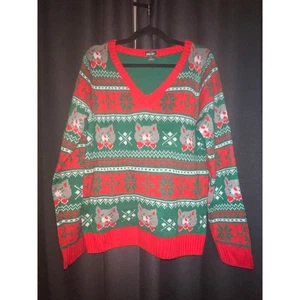 Hässlicher Weihnachtspullover Weihnachten Größe L Katze - Bild 1 von 3