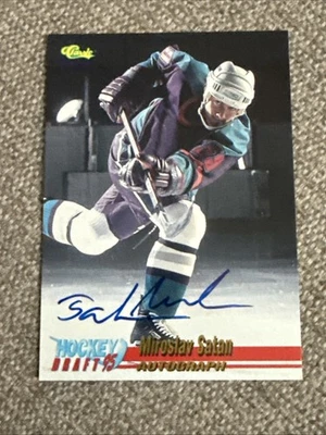 Классическая хоккейная карточка с автографом Мирослава Сатаны 1995 ограниченный выпуск масленки - Изображение 1 из 2