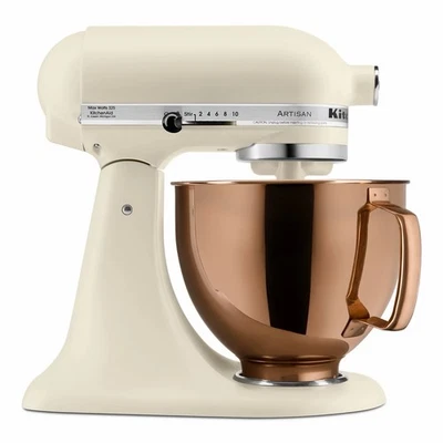 KitchenAid Artisan 5-Qt Tilt-Head Stand Mixer, Matte Fresh Linen w/Copper Bowl - Image 1 of 3