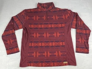Powder River Outfitters Panhandle 1/4 Zip Rot Aztekenmuster Oberteil Herren L - Bild 1 von 8