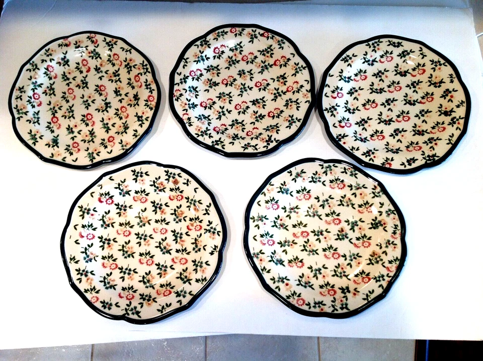 Platos de ensalada de flores de otoño para mujer Pioneer 8-1/2" - Lote de 5 nuevos con etiquetas Foto 1 de 4