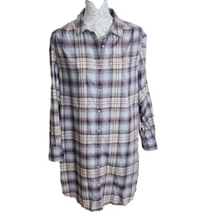 Pendleton Shirt Dress Plaid Cotton Long Sleeve Knee Length Women's Medium - Picture 1 of 5