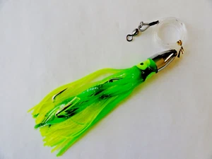 7 inch Bullet Jet Head Rigged Green Saltwater Trolling Fishing Lures -1 Pieces - Picture 1 of 1