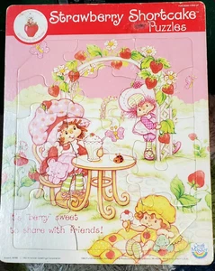 Strawberry Shortcake Vintage 1982 Jigsaw Puzzle 15 Piece "It's Berry Sweet" Rare - Picture 1 of 8