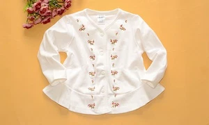 NUEVO Bebé Niñas Mangas Largas Flor Bordado Blusa Top Talla 6m.9m.12m.18m.24m - Imagen 1 de 7