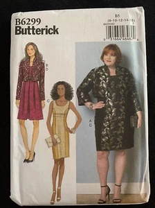 Chaqueta Recortada Butterick B6299 Princesa Costura Vestido Falta Talla 8 10 12 14 16 - Imagen 1 de 2