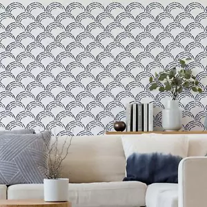 SHELLY - Jakobsmuschel Wandschablone - Große Wanddekor Schablonen - Wiederverwendbare Wandkunst Schablone - Bild 1 von 9