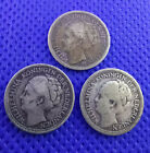 1944 -1947: CURACAO: 1/10 GULDEN - (3) Dutch Silver Nuggets - WWII Era...3 Coins