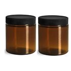 AMBER GLASS JARS with Lids, COSMETIC CONTAINER JARS, FDA compliant, BPA Free,...