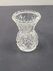 Vintage klares Pressglas Zahnstocher Halter Sägezahn Diamant Stern platzen - Bild 1 von 9