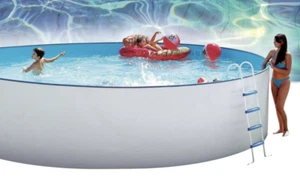Pool 5,5 x 1,2m + Skimmerset Stahlwand Schwimmbecken Düse - Bild 1 von 5