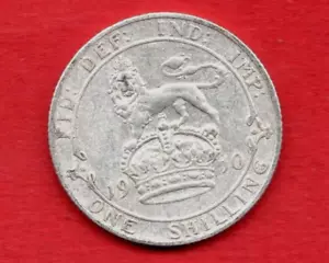 More details for 1910 silver shilling coin. king edward vii. 1/-