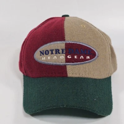 Boné vintage Notre Dame luta irlandês colorblock Strapback agulha americana  - Imagem 1 de 4