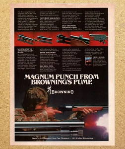 Browning Magnum Pump 22 Rifle Gun - Magazine Print Ads Poster Promo Art 1980 - Picture 1 of 3