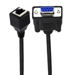 DB9 9-Pin Serial Female to RJ45 Female Cat5/6 Ethernet Console Extender Cable - Picture 1 of 6