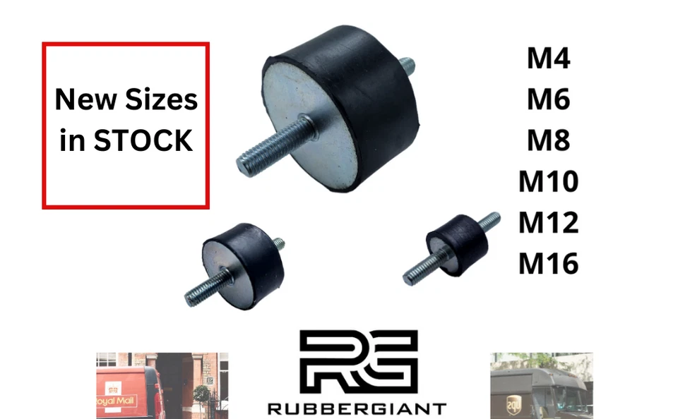 Rubber Mount Car Boat Bobbin Anti Vibration M4 M6 M8 M10 M12 M16 Cylindrical / A - Image 1 of 4