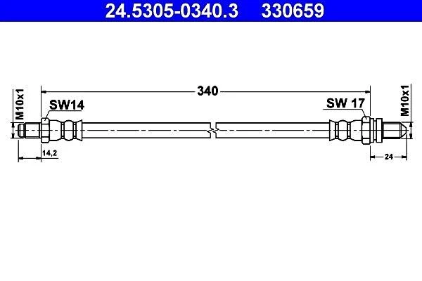Manguera de freno ATE para Ford Ka 1076426 Foto 1 de 1