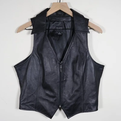 Chaleco Wilsons Cuero Pelle Studio Cuero Genuino Motociclista Cremallera Para Mujer Grande Foto 1 de 4