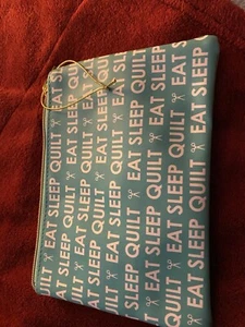 Moda 100% Polyurethane “Quilt Eat Sleep” Zippered Small Project Bag ~ 8.25”x5.5” - Picture 1 of 5