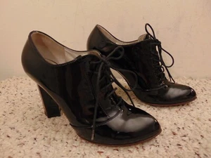 Dolce & Gabbana schwarze Lackleder Schnürstiefeletten Gr. 37 Italy - Bild 1 von 12
