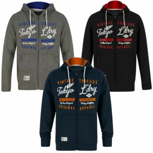 Tokyo Laundry Men's Hoodie Zip Up Graphic Print Hooded Sweater Top Hoody Jacket - Picture 1 of 10