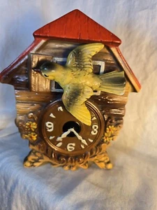 Vintage Ceramic Cuckoo Clock Hanging Wall Planter - Picture 1 of 7