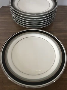 Set Of 8 Mikasa Noir Fine Bone China 6 1/2” Bread Plate A4102 Narumi Japan - Picture 1 of 6