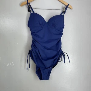 Love Your Assets By Sara Blakely Spanx One Piece Ruched Swimsuit Royal Blue Sz S - Picture 1 of 5