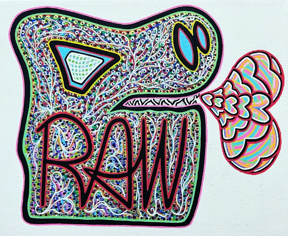 RAW HEAD #57 "Heart" 1of1 NFT, The RAW HEADs Collection by RabidArtWork. - image 1 of 1