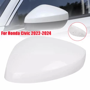 White Left Driver Side Rearview Mirror Cover Cap Trim For Honda Civic 2022-2024 - Picture 1 of 9