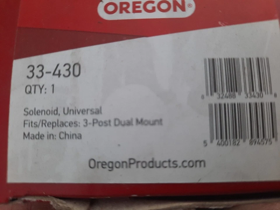 Solenoide de repuesto Oregon, montaje doble universal de 3 postes Foto 1 de 1