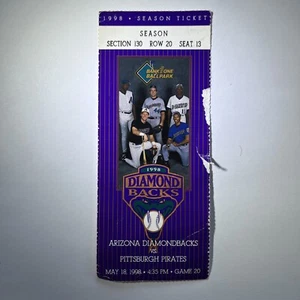 1998 Arizona Diamondbacks v Pittsburgh Pirates Ticket Stub 05/18/98 Willie Blair - Picture 1 of 10